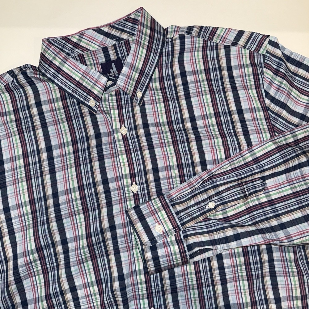 johnnie-O PREP-FORMANCE Men’s XL Plaid Shirt Long Sleeve Bamboo Performance Golf